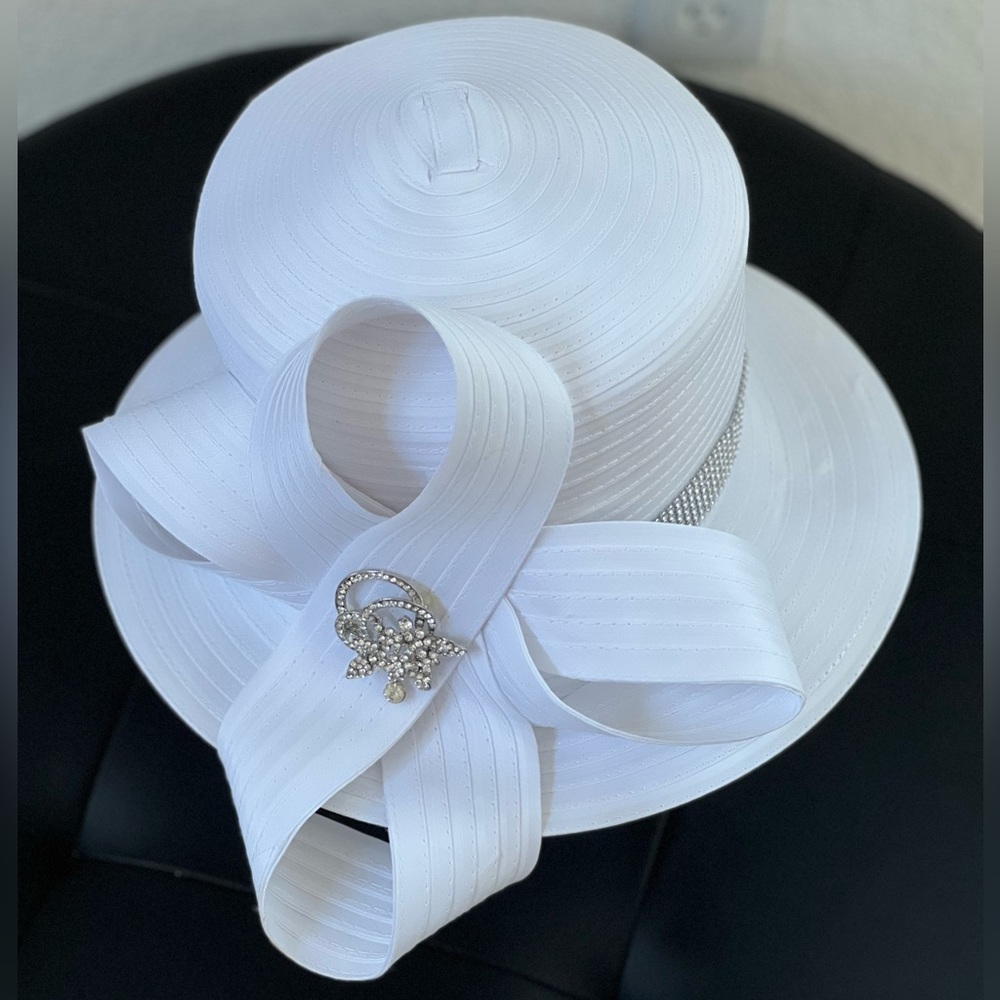 Sierra Millinery Rhinestone Trim Loop Church Braid Hat